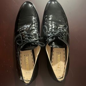 Prada patent leather women’s oxford shoes
